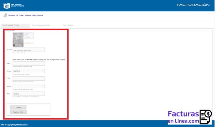 Datos Factura Express REA